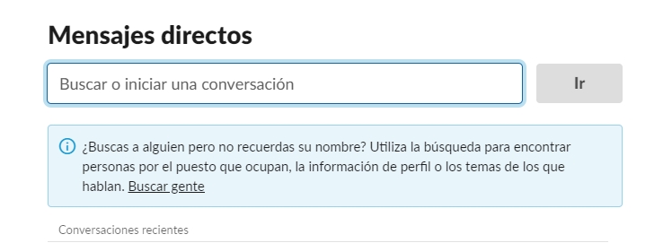 Slack mensaje directo